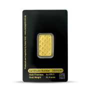 999.9 Swiss Gold Minted Bar -10 grams